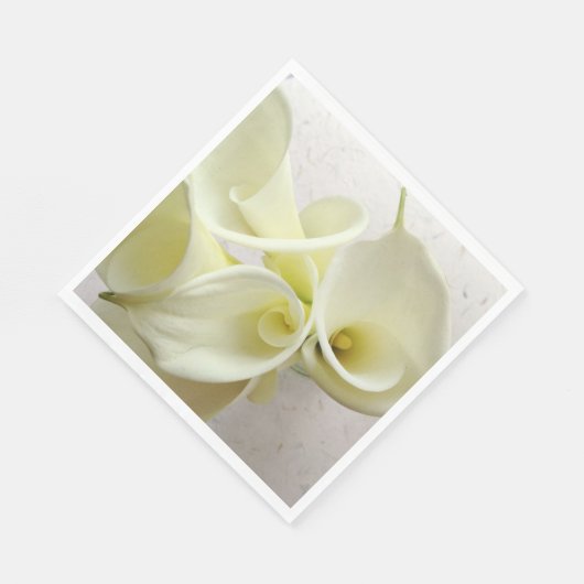 Weiße Calla-Lilien von oben Serviette (Ecke)