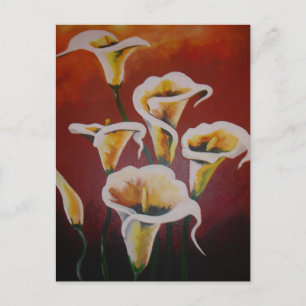 Weiße Calla Lilies künstlerische Schnitt Blume auf Postkarte