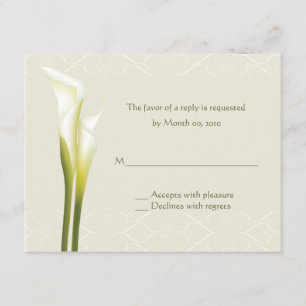 Weiße Calla Lily-Antwortkarten RSVP Karte
