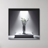 Weiße Calla Lily Bouquet im Spotlight Leinwanddruck (Vorderseite)