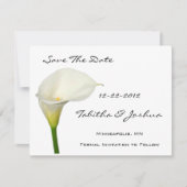Weiße Calla Lily speichern die Datumskarten Save The Date (Vorderseite)