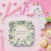 Weiße Calla Lily und Eukalyptus Pappteller (Party)