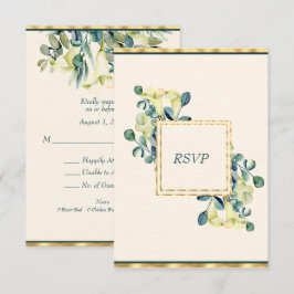 Weiße Calla Lily und Eukalyptus RSVP Karte