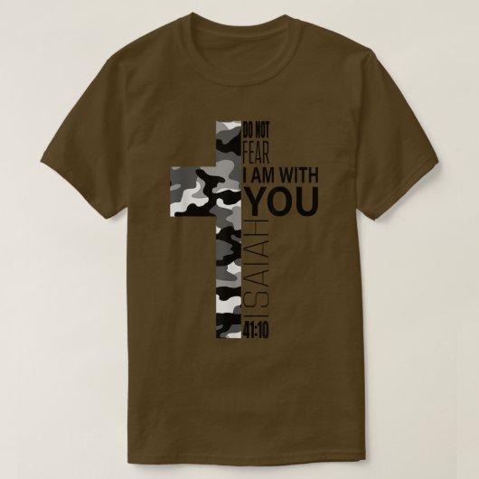 Weiße Camouflage fürchtet nicht Christliche Verse T-Shirt (Design vorne)