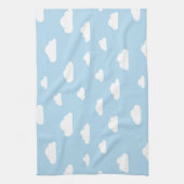 Weiße Cartoon-Wolken auf blauem Hintergrund-Muster Handtuch (Vertikal)