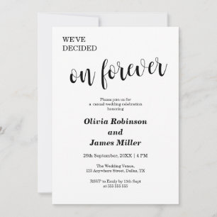 Weiße Casual-Hochzeit für immer Einladung