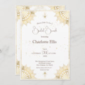 Weiße Celestial-Sonne und Moon Bridal Brunch-Dusch Einladung (Vorne/Hinten)