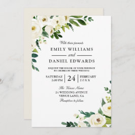 Weiße Champagner-Blume Elegante Einladung zur Hoch