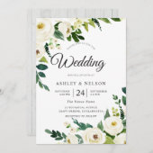 Weiße Champagner-Blume Elegante Rustikale Hochzeit Einladung (Vorne/Hinten)