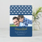 Weiße Chanukka-Davidssterne Feiertags-Grüße Feiertagskarte (Stehend Vorderseite)