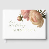 Weiße | Chic Blush Rose Hochzeit Gästebuch (Vorderseite)