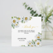 Weiße Chic-Daisy-Blumen-Geburtstagsgrün Dankeskarte (Stehend Vorderseite)