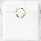 Weiße chic Faux Gold Runder Aufkleber (Tasche)