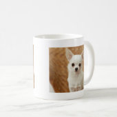 Weiße Chihuahua Kaffeetasse (VorderseiteRechts)