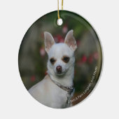 Weiße Chihuahua Keramikornament (Links)