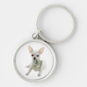 Weiße Chihuahua-Welpen-Hunde-Schlüsselanhänger Schlüsselanhänger
