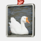 Weiße Chinesische Gänse Ornament Aus Metall (Links)