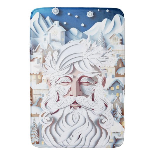 WEISSE CHRISTMAS BADEMATTE (Vorderseite Vertikal)