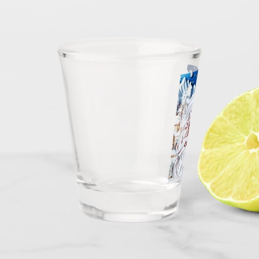 WEISSE CHRISTMAS SCHNAPSGLAS (Links)