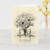 Weiße Chrysanthemen Karte (Gelbe Blume)