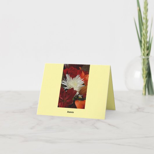 Weiße Chrysanthemumflorale Note Card Dankeskarte (Rückseite)