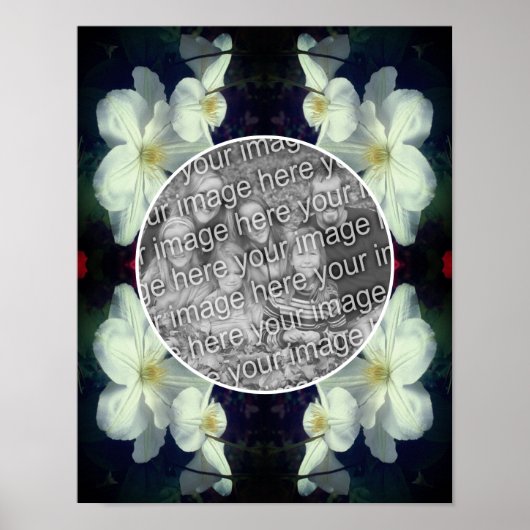 Weiße Clematitis-Blume gestalten Ihr eigenes Foto Poster (Vorne)