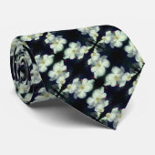 Weiße Clematitis Blume Pair Kleines Blumenmuster Krawatte (Gerollt)