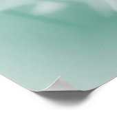 Weiße CLover Wildblume in Aqua Poster (Ecke)