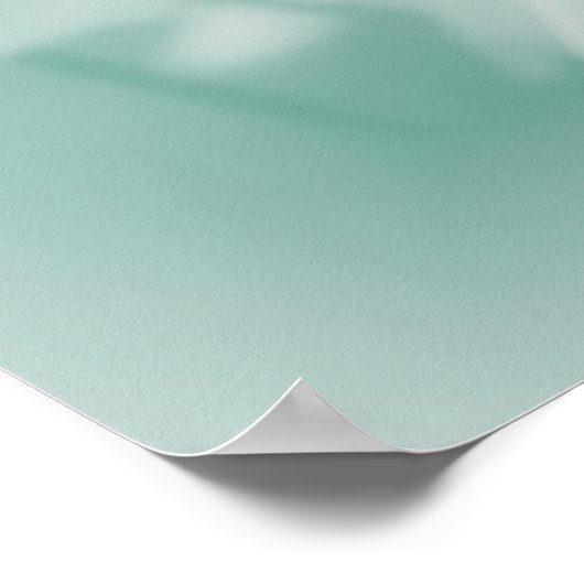 Weiße CLover Wildblume in Aqua Poster (Ecke)