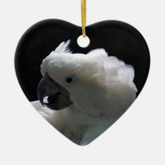 Weiße Cockatoo-Vogel-Verzierungen Keramik Ornament (Vorne)
