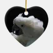 Weiße Cockatoo-Vogel-Verzierungen Keramik Ornament (Hinten)