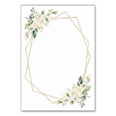 Weiße Creme-Blumen, Boho, Tauf-Tischnummern Tischnummer (Rückseite)