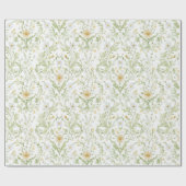 Weiße Creme-Blumen Brautdusche Geschenkpapier (Flach)