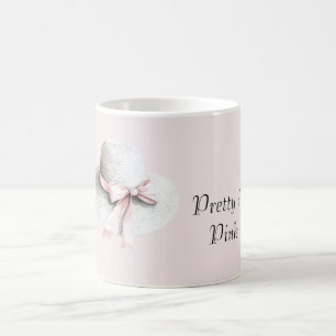 Weiße Creme-Hüte mit rosa Schleife Kaffeetasse