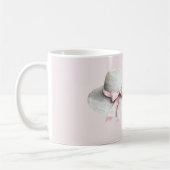 Weiße Creme-Hüte mit rosa Schleife Kaffeetasse (Links)