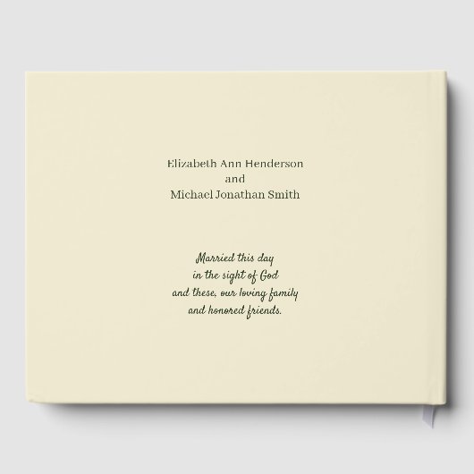 Weiße Creme Hydrangea Blumenzehen Gästebuch (Rückseite)