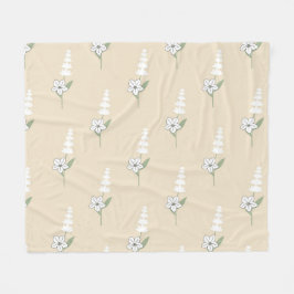 Weiße Creme Tropical Floral Sommer Fleecedecke