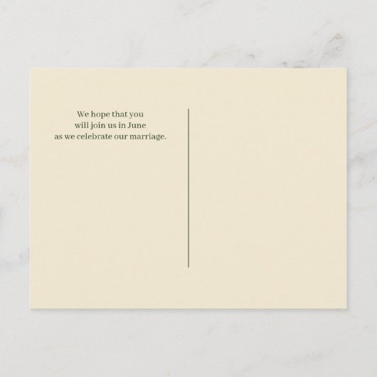 Weiße Creme Weiße Pastel Hydrangea Rettetest Datum Ankündigungspostkarte (Rückseite)