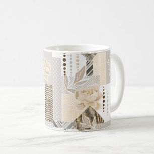 Weiße Cremeblüten Kaffeetasse