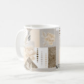 Weiße Cremeblüten Kaffeetasse (Vorderseite Links)
