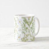Weiße Cremeblüten Kaffeetasse (VorderseiteRechts)