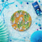 Weiße Crocses Frühlingsbläserne Blume Gelb Pappteller (Party)