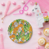 Weiße Crocses Frühlingsbläserne Blume Gelb Pappteller (Party)