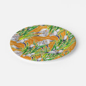 Weiße Crocses Frühlingsbläserne Blume Gelb Pappteller (Schrägansicht)