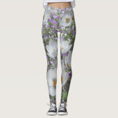 Weiße Crocuses Frühlingsblumen Leggings (Vorderseite)