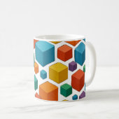Weiße Cube-Tasse Kaffeetasse (VorderseiteRechts)