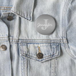 Weiße Cursive und Grau-Monogramm | Editierbare Far Button