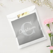 Weiße Cursive und Grau-Monogramm | Editierbare Far Geschenktütchen (Versiegelt)