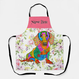 Weiße Dackel Hunde Schürze