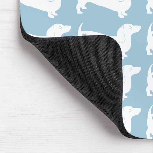 Weiße Dackel-Hundemuster Mousepad (Ecke)